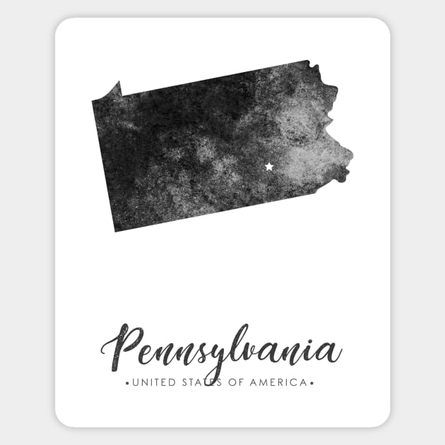 Pennsylvania state map Sticker by StudioGrafiikka